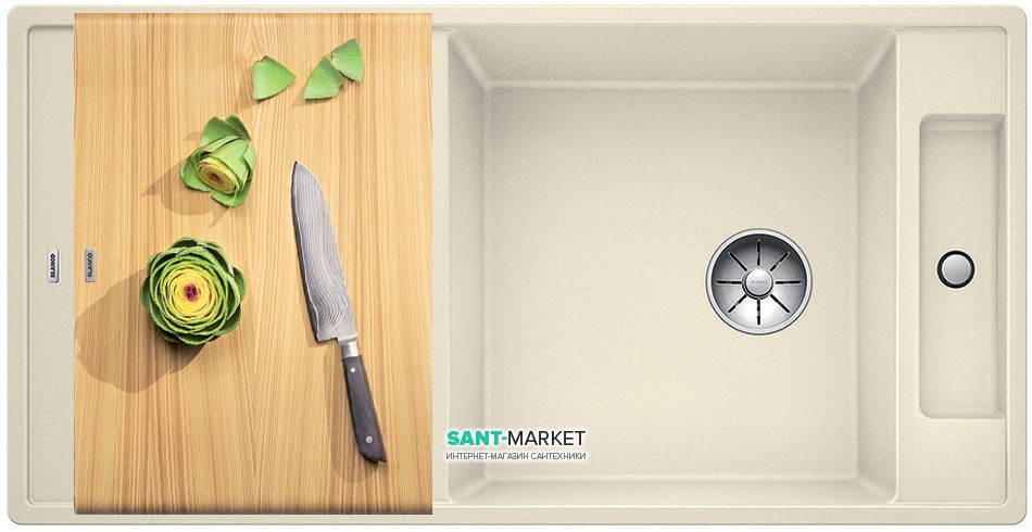 Мийка для кухні прямокутна BLANCO Axia III XL 6 S-F SILGRANIT® жасмин 523524