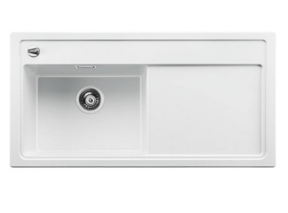 Мойка для кухни прямоугольная Blanco Zenar XL 6 S-F SILGRANIT клапан-автомат  чаша слева  белый 523912