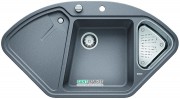 Мойка для кухни угловая BLANCO DELTA II SILGRANIT врезная  с клапаном-автоматом  алюметаллик 523658