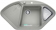 Мийка для кухні кутова BLANCO DELTA II SILGRANIT врізна з клапаном-автоматом перловий 523659