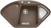 Мойка для кухни угловая BLANCO DELTA II SILGRANIT врезная  с клапаном-автоматом  мускат 523668