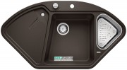 Мойка для кухни угловая BLANCO DELTA II SILGRANIT врезная  с клапаном-автоматом  кофе 523669