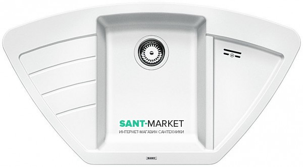 Мойка для кухни угловая BLANCO ZIA 9 E SILGRANIT трапециевидная  врезная  белый 514758