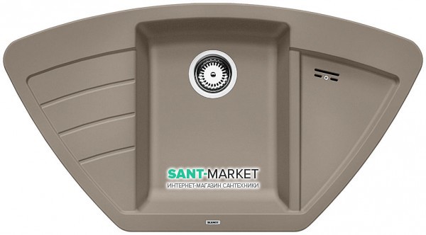 Мойка для кухни угловая BLANCO ZIA 9 E SILGRANIT трапециевидная  врезная  серый беж 514763