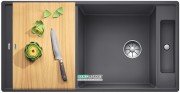 Мийка для кухні прямокутна BLANCO Axia III XL 6 S-F SILGRANIT® темна скеля 523521