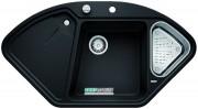 Мойка для кухни угловая BLANCO DELTA II SILGRANIT врезная  с клапаном-автоматом  антрацит 523656