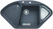 Мойка для кухни угловая BLANCO DELTA II SILGRANIT врезная  с клапаном-автоматом  темная скала 523657