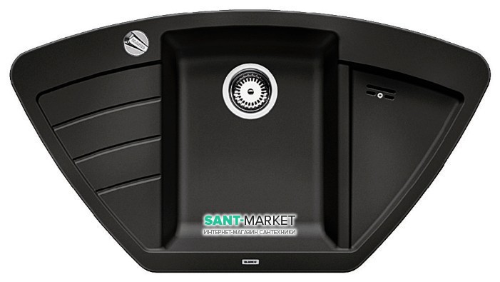 Мойка для кухни угловая BLANCO ZIA 9 E SILGRANIT трапециевидная  врезная  антрацит 514764
