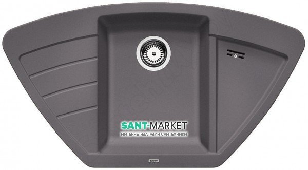 Мийка для кухні кутова BLANCO ZIA 9 E SILGRANIT трапециевидная врізна темна скеля 514764