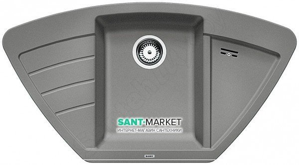 Мойка для кухни угловая BLANCO ZIA 9 E SILGRANIT трапециевидная  врезная  алюметаллик 514757