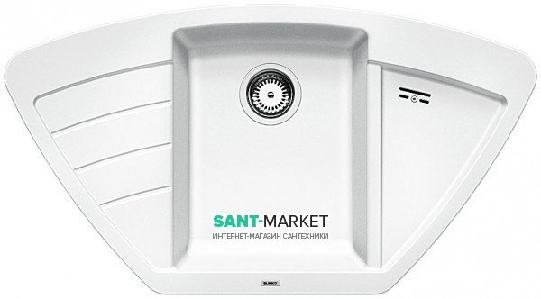 Мийка для кухні кутова BLANCO ZIA 9 E SILGRANIT трапециевидная врізна білий 514758