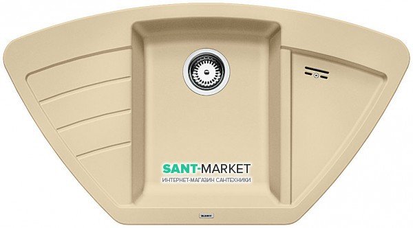 Мойка для кухни угловая BLANCO ZIA 9 E SILGRANIT трапециевидная  врезная  шампань 514760