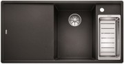 Мойка для кухни прямоугольная BLANCO Axia III 6S SILGRANIT врезная  с клапаном-автоматом  антрацит 523472