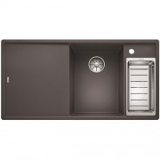 Мийка для кухні прямокутна BLANCO Axia III 6S SILGRANIT врізна з клапаном-автоматом темна скеля 523473