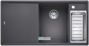 Мойка для кухни прямоугольная BLANCO Axia III 6S SILGRANIT врезная  с клапаном-автоматом  темная скала 523463
