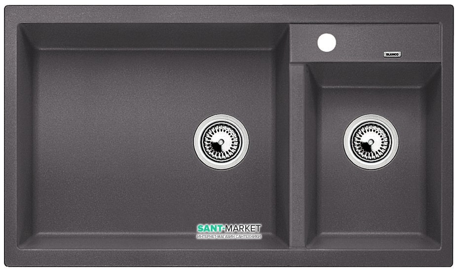Мойка для кухни прямоугольная BLANCO METRA 9 SILGRANIT  врезная  чаша слева  темная скала 518886