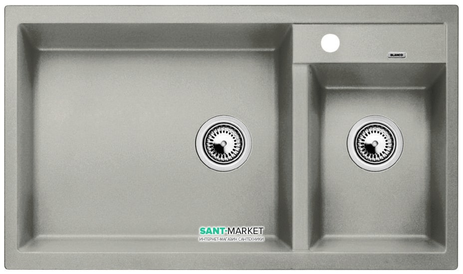 Мийка для кухні прямокутна BLANCO METRA 9 SILGRANIT врізна чаша зліва перловий 520586