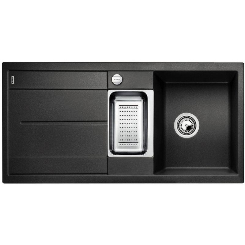 Мойка для кухни прямоугольная Blanco METRA 6 S-F клапан-автомат  2 чаши  антрацит 519113