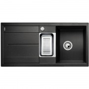 Мойка для кухни прямоугольная Blanco METRA 6 S-F клапан-автомат  2 чаши  антрацит 519113