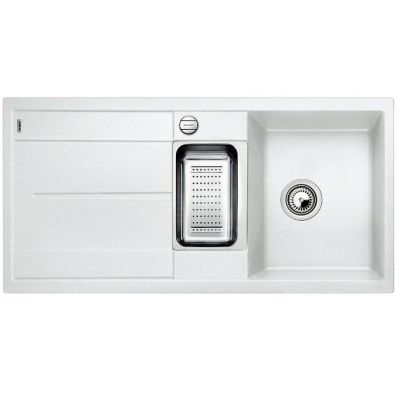Мойка для кухни прямоугольная Blanco METRA 6 S-F искусственный гранит  2 чаши  белый 519115