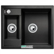 Мойка для кухни прямоугольная Blanco METRA 6 F искусственный гранит  2 чаши  антрацит 519134