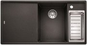 Мийка для кухні прямокутна BLANCO Axia III 6S SILGRANIT врізна з клапаном-автоматом антрацит 523472