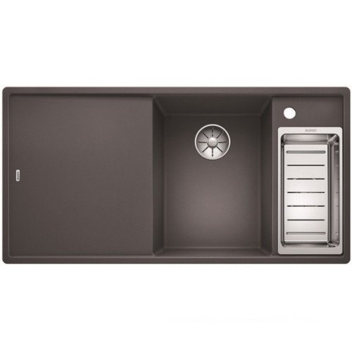 Мойка для кухни прямоугольная BLANCO Axia III 6S SILGRANIT врезная  с клапаном-автоматом  темная скала  523473