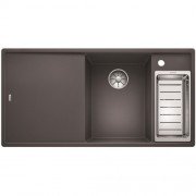 Мийка для кухні прямокутна BLANCO Axia III 6S SILGRANIT врізна з клапаном-автоматом темна скеля 523473