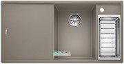 Мийка для кухні прямокутна BLANCO Axia III 6S SILGRANIT врізна з клапаном-автоматом сірий беж 523480