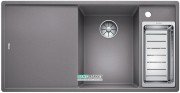 Мойка для кухни прямоугольная BLANCO Axia III 6S SILGRANIT врезная  с клапаном-автоматом  алюметаллик 523464