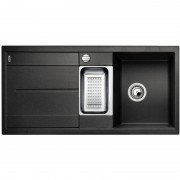 Мойка для кухни прямоугольная Blanco METRA 6 S-F клапан-автомат  2 чаши  антрацит 519113