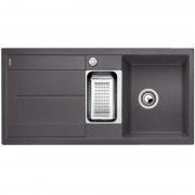 Мойка для кухни прямоугольная Blanco METRA 6 S-F искусственный гранит  2 чаши  темная скала 519118