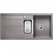 Мийка для кухні прямокутна Blanco METRA 6 S-F штучний граніт 2 чаші алюметаллик 519114