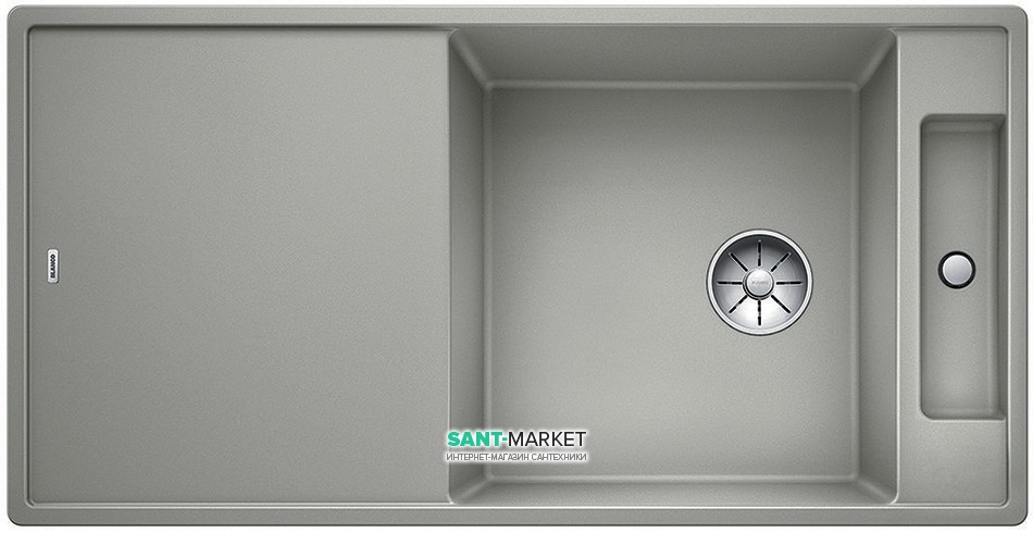 Мийка для кухні прямокутна BLANCO Axia III XL 6S SILGRANIT врізна з клапаном-автоматом перловий 523503