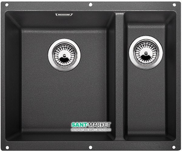 Мойка для кухни прямоугольная BLANCO SUBLINE 340/160-U SILGRANIT под столешницу  чаша слева  антрацит 523548