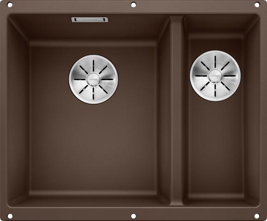Мойка для кухни прямоугольная BLANCO SUBLINE 340/160-U SILGRANIT под столешницу  чаша слева  кофе 523557