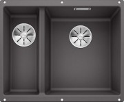 Мойка для кухни прямоугольная BLANCO SUBLINE 340/160-U SILGRANIT под столешницу  чаша справа  темная скала 523559