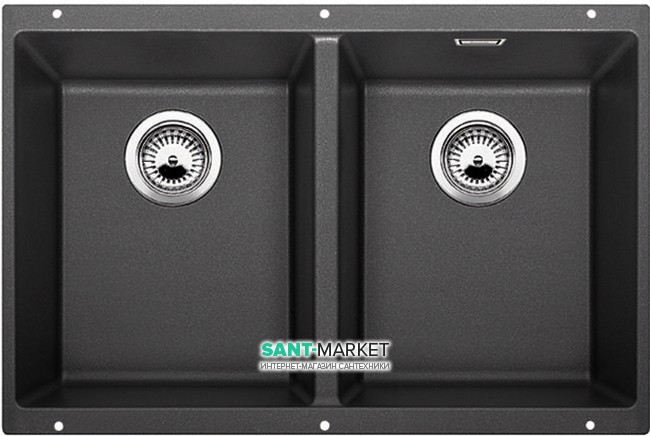 Мийка для кухні прямокутна BLANCO SUBLINE 350/350-U SILGRANIT під стільницю антрацит 523574