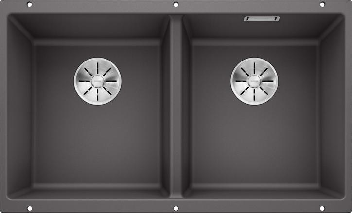 Мийка для кухні прямокутна BLANCO SUBLINE 350/350-U SILGRANIT під стільницю темна скеля 523575