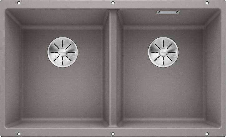 Мойка для кухни прямоугольная BLANCO SUBLINE 350/350-U SILGRANIT под столешницу  серый беж 523581
