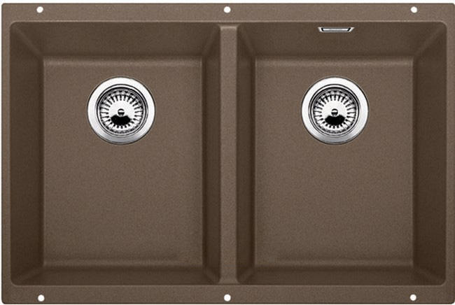 Мойка для кухни прямоугольная BLANCO SUBLINE 350/350-U SILGRANIT под столешницу  мускат 523582