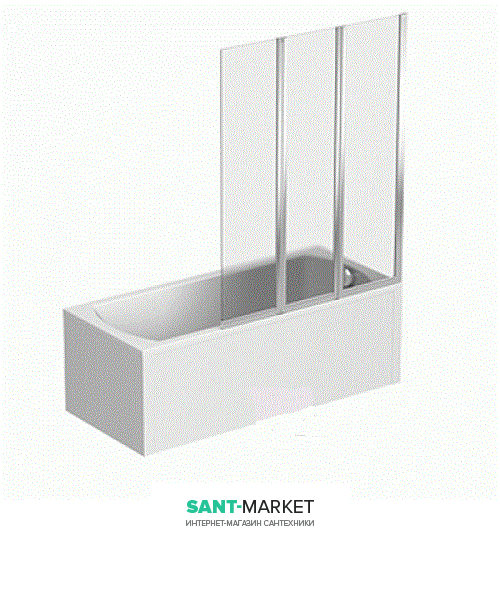 Шторка для асиметричної ванни Kolo Split 120х150 правобічна GPNA12222003R