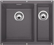 Мойка для кухни прямоугольная BLANCO SUBLINE 340/160-U SILGRANIT под столешницу  чаша слева  темная скала 523549