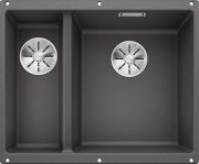 Мойка для кухни прямоугольная BLANCO SUBLINE 340/160-U SILGRANIT под столешницу  чаша справа  темная скала 523559