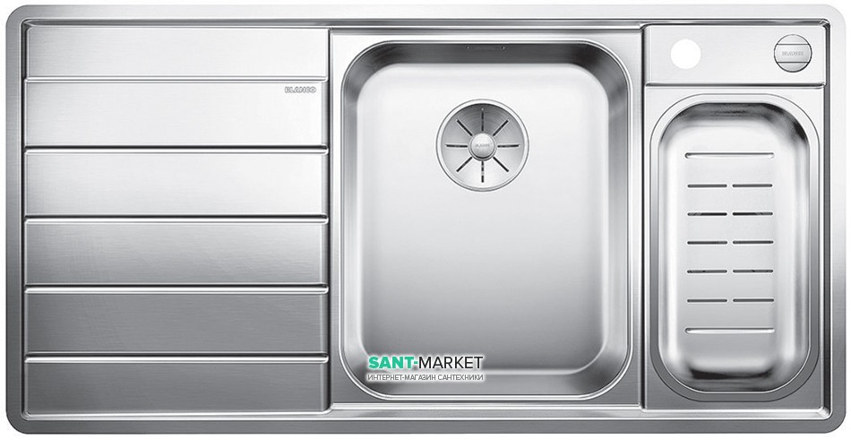 Мийка для кухні прямокутна BLANCO AXIS III 6S-IF чаша справа нержавіюча сталь дзеркальна поліровка 522104