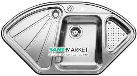 Мийка для кухні кутова BLANCO DELTA-IF нержавіюча сталь клапан-автомат дзеркальна поліровка 523667