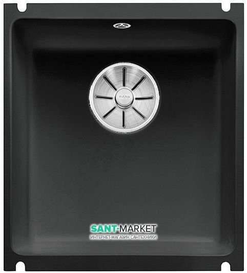 Мойка для кухни прямоугольная BLANCO SUBLINE 375-U керамика PuraPlus  под столешницу  черный 523732