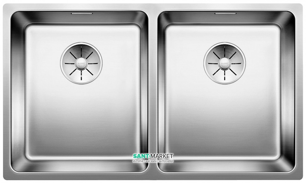 Мийка для кухні прямокутна Blanco Andano 340/340-U нержавіюча сталь полірована 522983