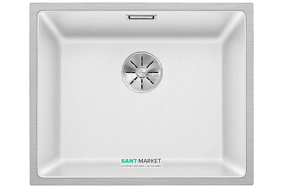 Мийка для кухні прямокутна Blanco SUBLINE 500-IF штучний граніт сталевий кант білий 524110