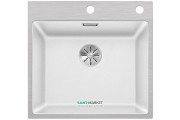 Мойка для кухни прямоугольная Blanco SUBLINE 500-IF/A искусственный гранит  стальной кант  клапан-автомат  белый 524112